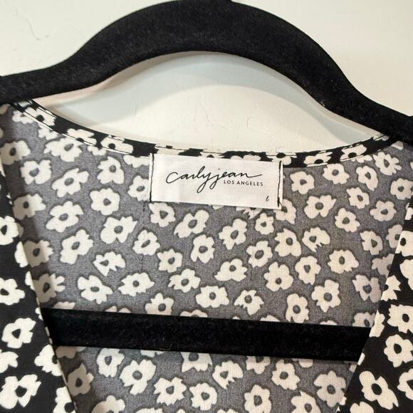 Carly Jean Los Angeles Women's Elise Dress Midi Button Down Tie Waist Floral L - Picture 3 of 10